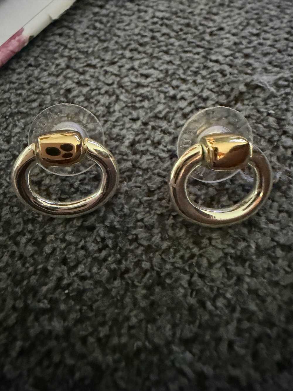 Elegant Two-Tone Hoop Stud Earrings - Gold and Silver